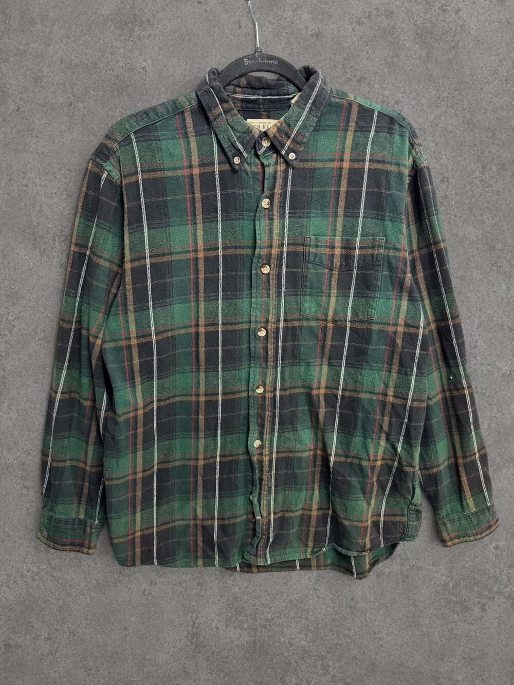Vintage RedHead Brand Co Men's Green Plaid Long Sleeve Button Down Flannel